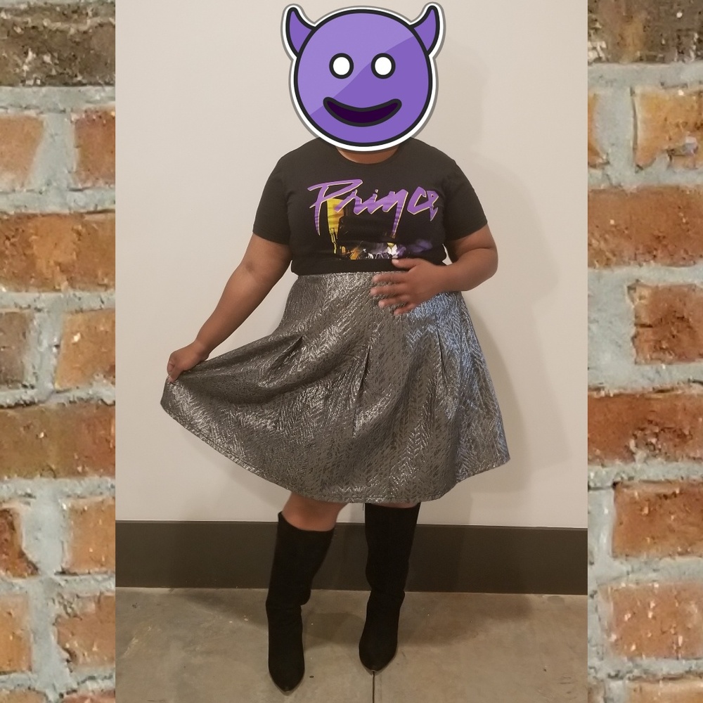 Metallic Skater Skirt